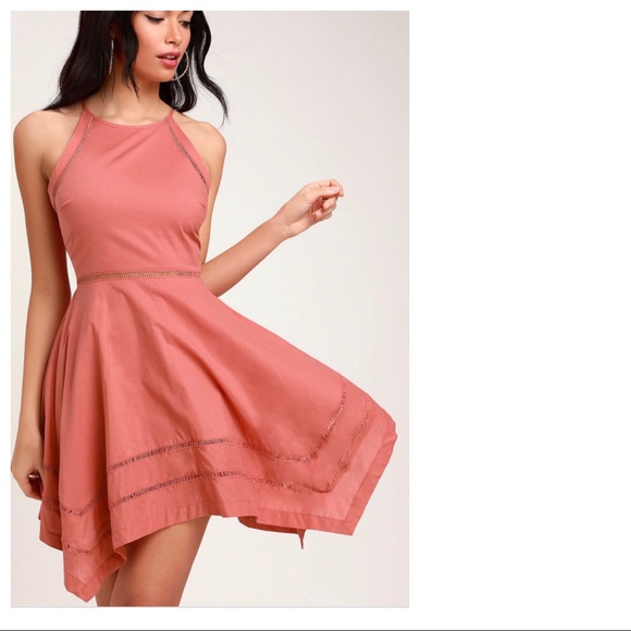 Lulus Dresses & Skirts - Lulu’s Catch Your Eye Rusty Rose Skater Dress Med
